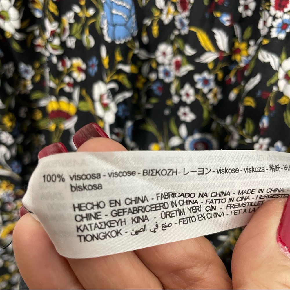 Zara Floral Babydoll Long Sleeves Dress size XS - Picture 8 of 10